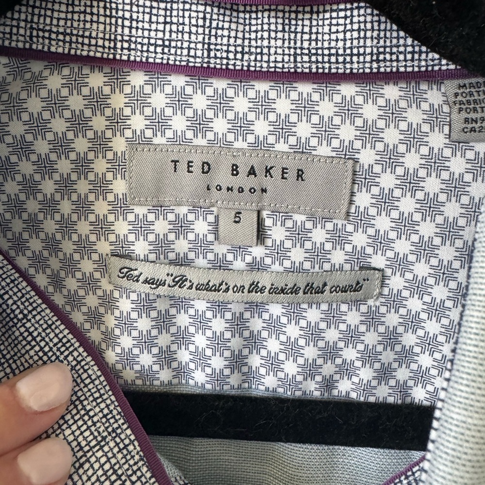 Ted Baker London Short Sleeve Button Down Shirt Size 5 (XL) - Picture 3 of 5